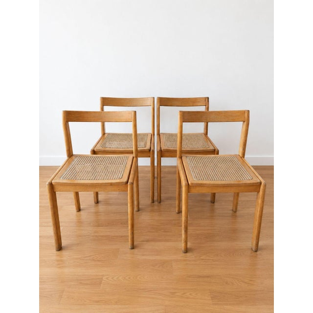 Wood Vintage Chairs in Cane and Wood, 1970, Set of 4 For Sale - Image 7 of 7