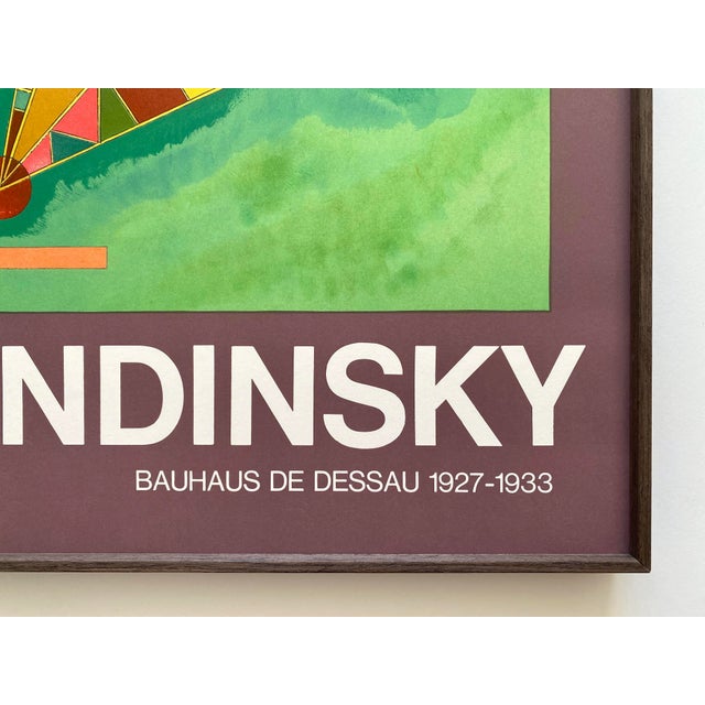 Wassily Kandinsky Vintage 1965 Mid Century Modern Fine Art Lithograph Print Framed Paris Exhibition Poster " Bunt Im Dreieck " 1927 For Sale - Image 14 of 16