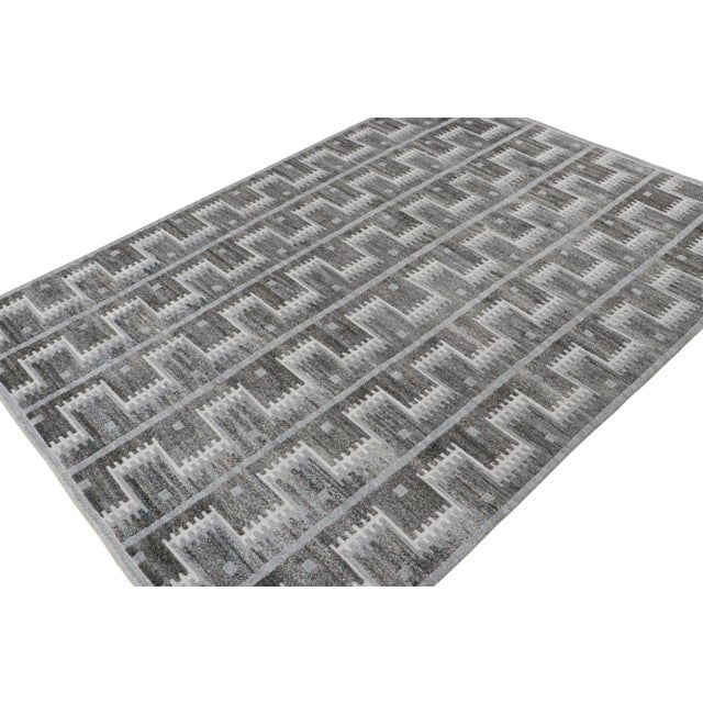 Rug & Kilim Rug & Kilim’s Scandinavian Outdoor Rug With Gray Geometric Patterns - 12'x15' For Sale - Image 4 of 7