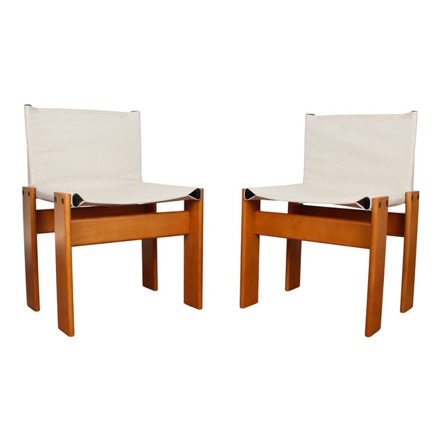 1970s Off White Canvas Monk Chairs by Afra & Tobia Scarpa for Molteni, 1973, Set of 10 For Sale - Image 5 of 18