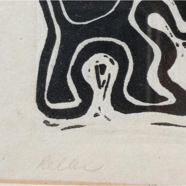 1976 Theodore L. Reller Jr. Signed Woodcut Artist's Proof "Life Dance" Framed Relief Print For Sale In Phoenix - Image 6 of 9
