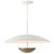 Bowl chandelier with a textured white composite canopy above a bronze-finished steel bowl. With a painted chain and...
