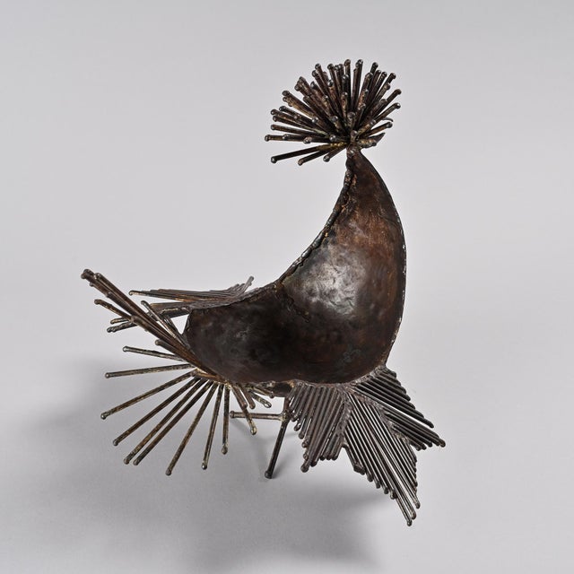 Black Michel Anasse, Sculpture of a Rooster, 1960s, Iron For Sale - Image 8 of 11