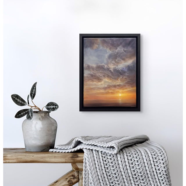 Early 21st Century Shine Again by Brian Sostrom | Acrylic on panel of a sunset over the ocean with clouds For Sale - Image 5 of 5