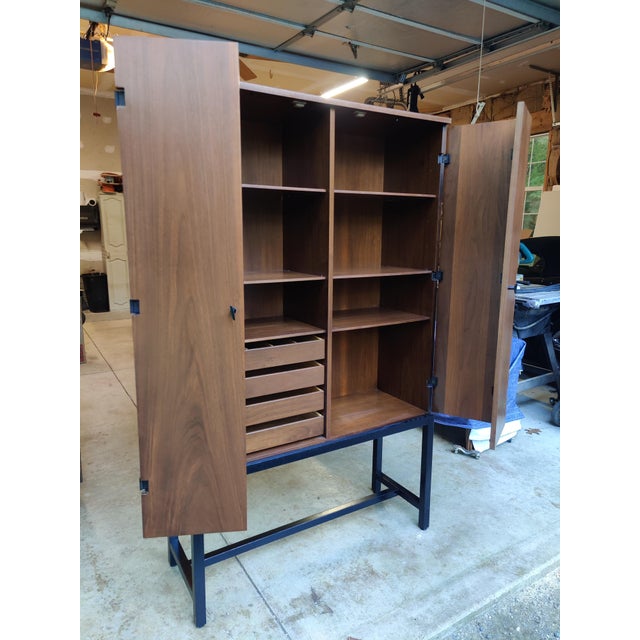 Wood Milo Baughman for Directional, Bar Cabinet Buffet Mid Century Modern For Sale - Image 7 of 14