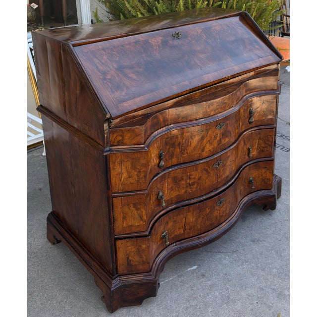 Traditional Antique 18th C Burl Walnut Dutch Secretary Desk For Sale - Image 3 of 8