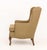 Queen Anne Style Beige Plaid Upholstered Wingback Arm Chair For Sale In New York - Image 6 of 7
