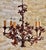 Vintage Italian Tôle Chandelier With Rustic Metal Leaves and Floral Motifs Accented With Crystals, 6 Lights For Sale - Image 12 of 12