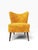 Pair of Danish Modern Cocktail Chairs | Curved Winged Backs in Golden Mustard Tweed | Tapered Wood Legs | C. 1950s For Sale - Image 6 of 15