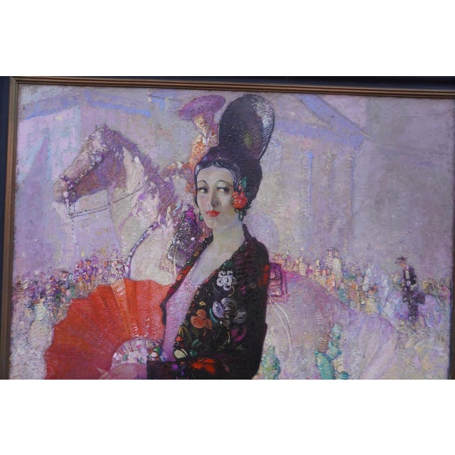 Allen Gilbert Cram, the Queen of the Fiesta Study in Mauve and Scarlet Circa 1925, Framed For Sale - Image 11 of 11