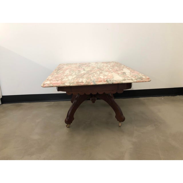 Vintage Victorian Eastlake Style Pink Marble Top Coffee Table Chairish