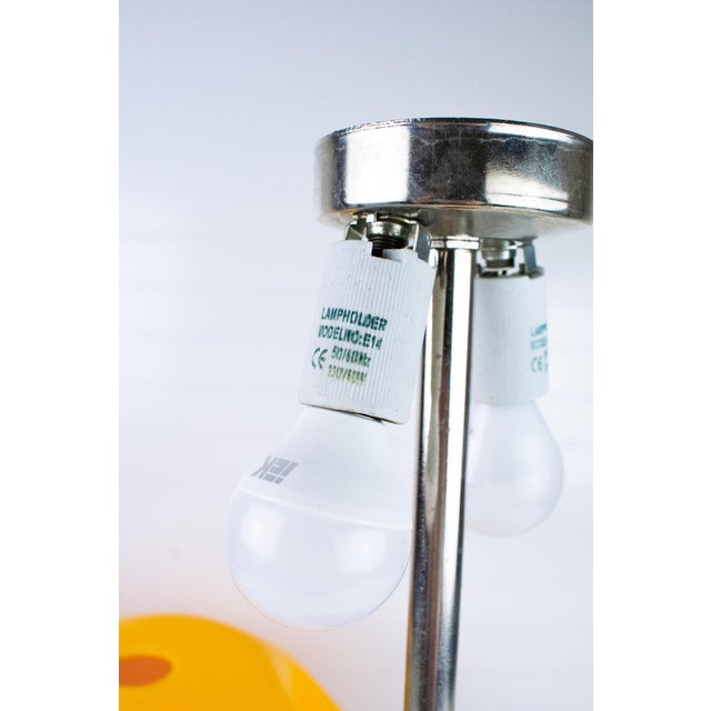 Yellow Vintage Post Modern Hard Moulded Table Lamp With Shade For Sale - Image 8 of 12