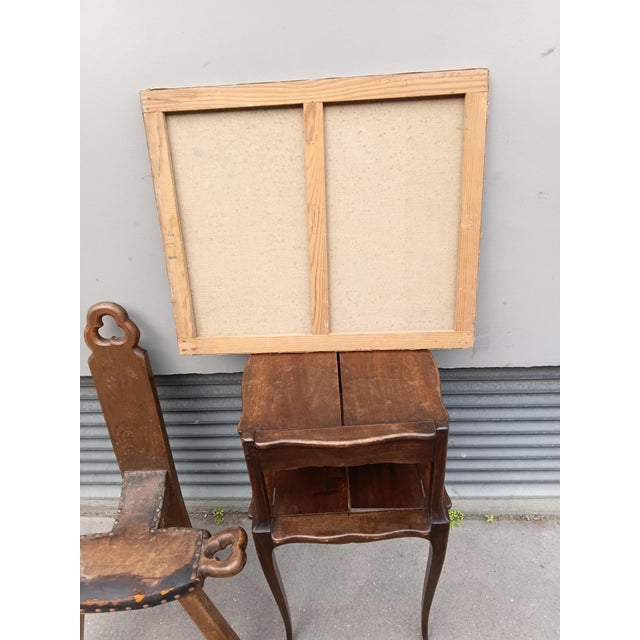 Paint Old French Original Oil Painting 1960 For Sale - Image 7 of 12