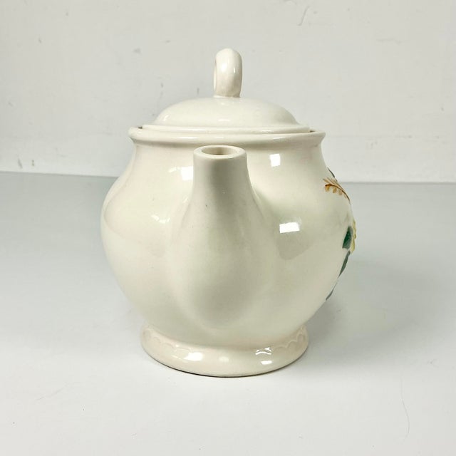 1940s Vintage Farmhouse Boho Chic Art Deco Porcelier Vitreous Tea Pot, 6 Cup Size. For Sale - Image 11 of 14