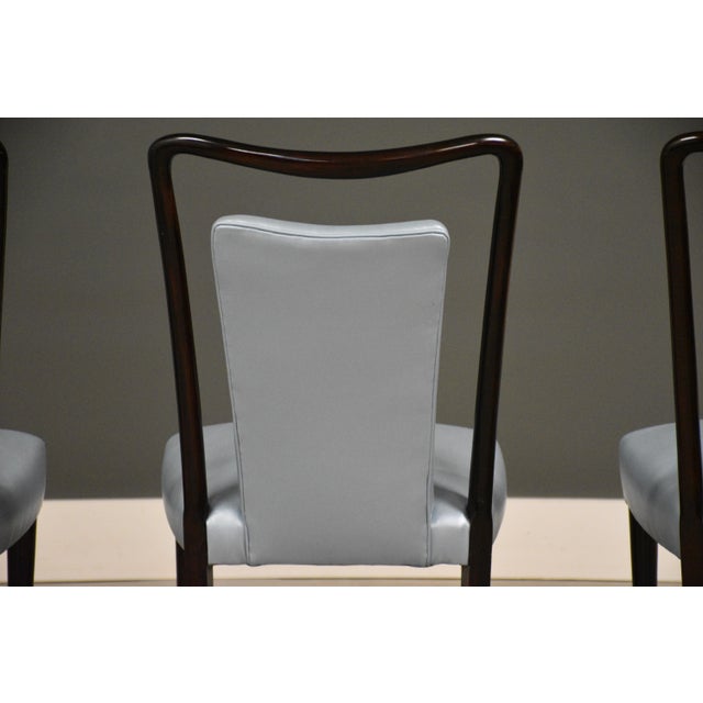 Mid 20th Century Melchiorre Bega Blue Dining Chairs - Set of 4 For Sale - Image 9 of 10