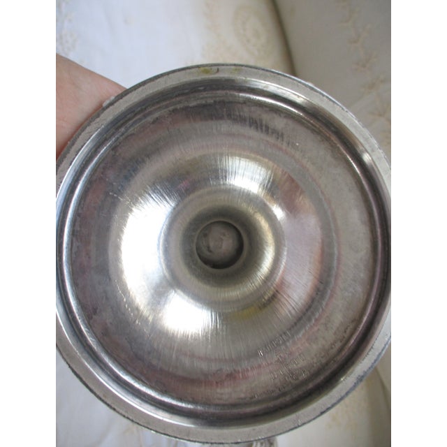 Antique Art Nouveau Pairpoint Ornate Sliverplate Flower Basket With Wire Frog Top For Sale - Image 9 of 11