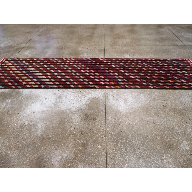 Galerie Shabab Collection Mid-20th Century Turkish Art Deco Style Runner For Sale - Image 4 of 8