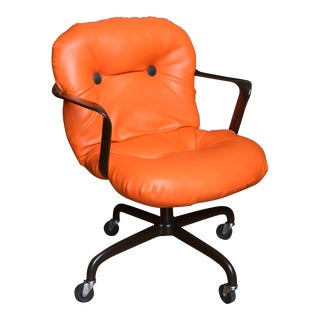 Bruce Hannah & Andrew Morrison Model 2328 Chair for Knoll in Orange 1970s (Signed) For Sale