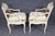 Pair Louis XV Style French Cream Distressed Painted Cane Back Armchairs For Sale - Image 4 of 16