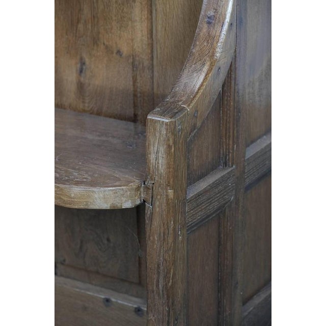 Antique Gothic Style Oak Church Pew with Carvings For Sale - Image 9 of 18
