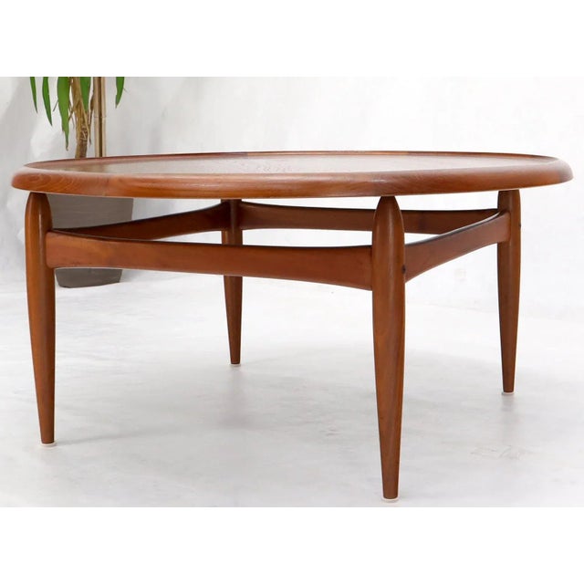 Brown Reversible top around Danish Mill Century modern coffee table For Sale - Image 8 of 13