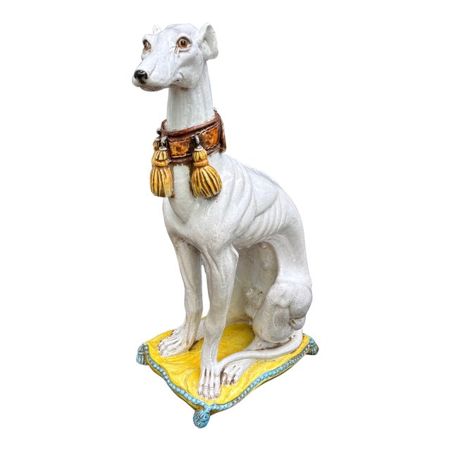 Italian Glazed Terra Cotta Whippet For Sale