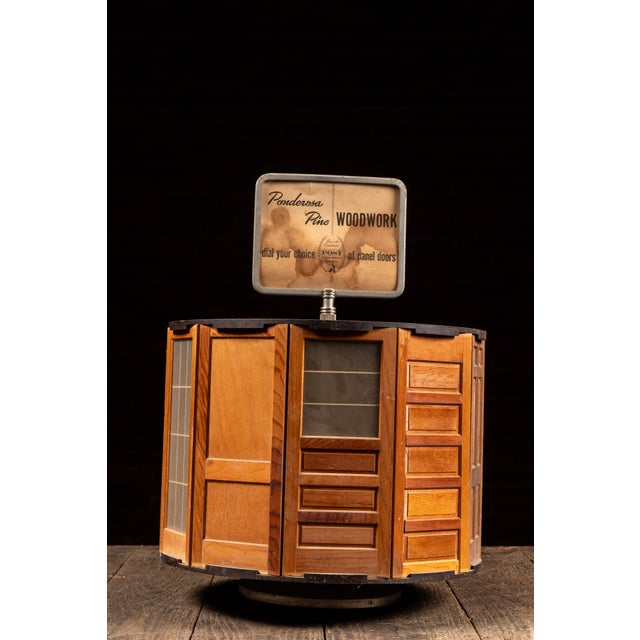 c. 1940s/1950s; Ponderosa Pine Woodwork - Chicago, IL Countertop revolving store display showcasing a range of miniature...