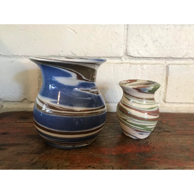 Desert Sands Pottery Swirl Vases A Pair Chairish