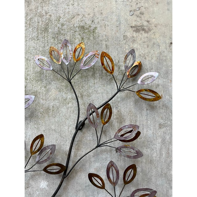 Mid-Century Modern Curtis Jere-Style Large Gold Amber Toned Tree of Life Wall Hanging Sculpture For Sale - Image 3 of 11