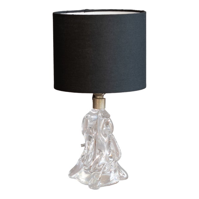 Mid-Century Crystal Glass Table Lamp, 1960s For Sale