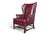 Vintage Burgundy Leather Wingback Chair With Brass Nailhead Trim by Baker For Sale - Image 12 of 18