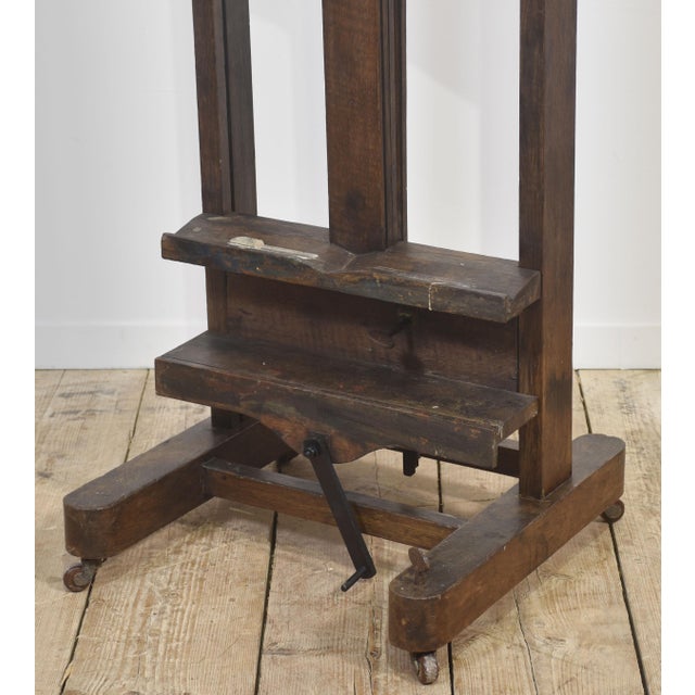 Metal 1950s Fully Adjustable Oak Artist’s Easel For Sale - Image 7 of 12