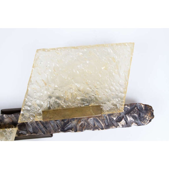 Designer: Dallux Dims.: 11.5"W x 3.5"D x 32"H Wall light by Dallux. Manufactured in France, circa 1960's. Acrylic, brass,...
