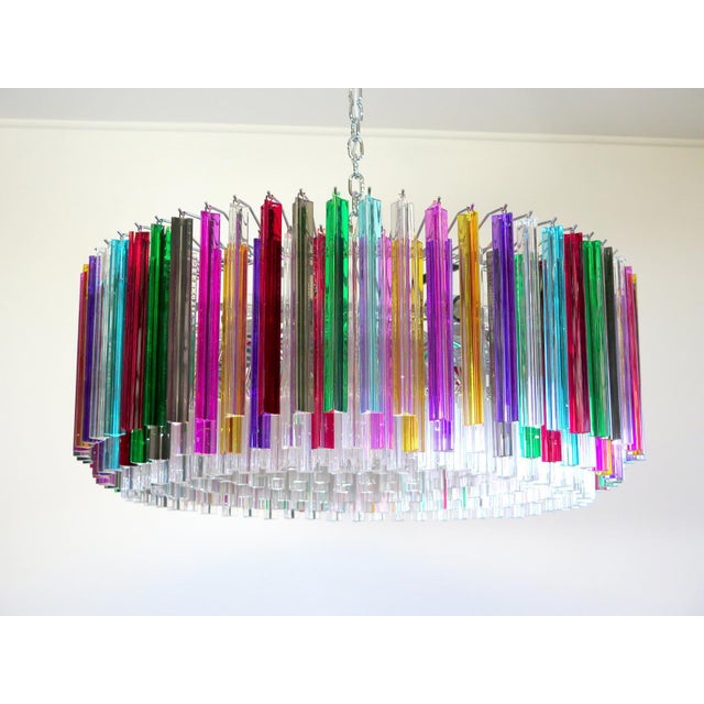Italian Triedri Murano Glass Chandelier, 1995 For Sale - Image 13 of 18