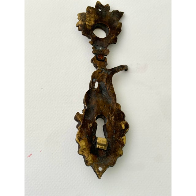 Vintage Bronze Key Hole Escutcheon Putto Pouring Water For Sale - Image 10 of 10