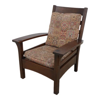 Stickley Mission Oak Bow Arm Parlor Chair For Sale