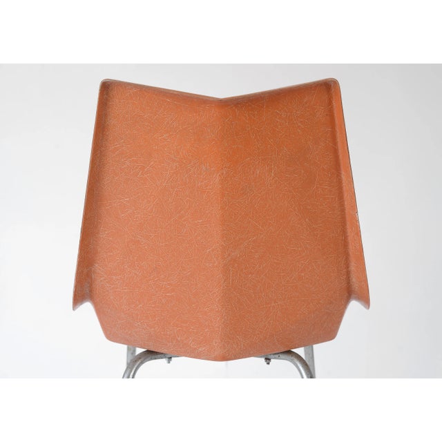 Metal 1950s MCM Paul McCobb Orange Fiberglass Origami Chair For Sale - Image 7 of 12