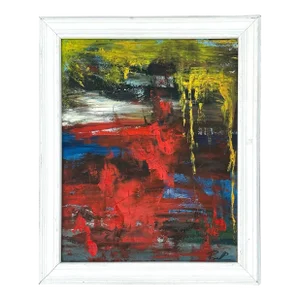 Vintage. Boho Abstract Oil on Canvas