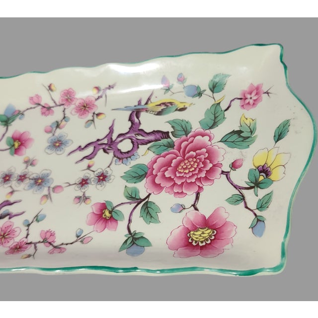 This vintage James Kent Old Foley platter tray is a stunning piece of porcelain from Staffordshire, England. The intricate...