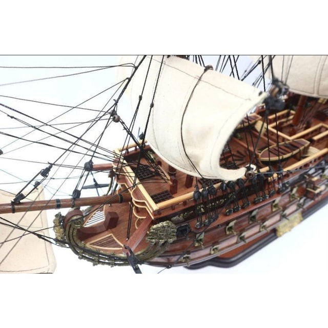Exquisite Handcrafted 17th Century San Felipe Spanish Galleon Model – Museum Quality Nautical Decor For Sale - Image 10 of 11