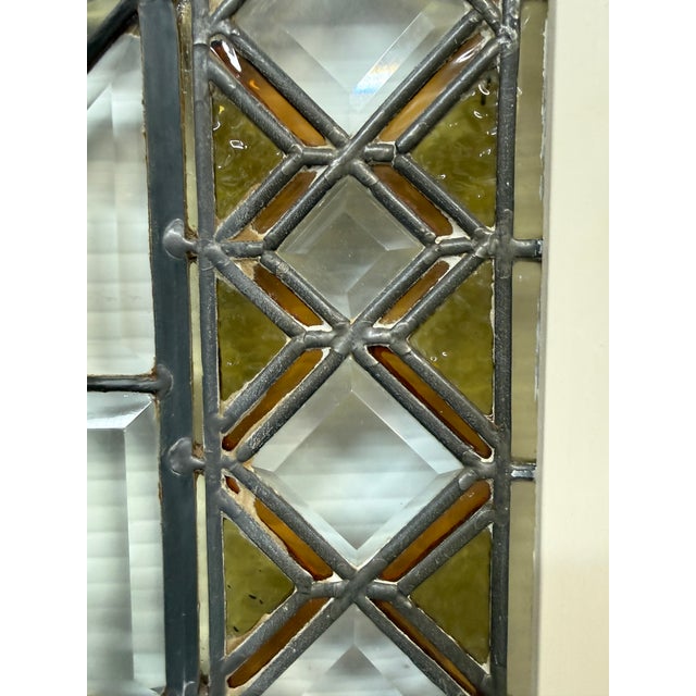 Glass Stained Glass Window Panel, Early 20th Century For Sale - Image 7 of 12