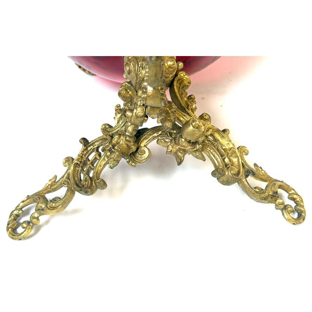 1880s Magnificent Moser Cranberry Glass Imperial Egg-Form Tantalus Service For Sale - Image 17 of 18