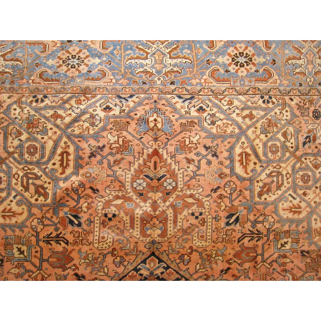 Persian Vintage Persian Decorative Oriental Heriz Rug in Large Size For Sale - Image 3 of 12