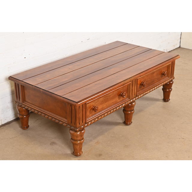 Thomasville Ernest Hemingway Collection Rustic European Carved Maple Coffee Table or Cocktail Table For Sale - Image 11 of 11