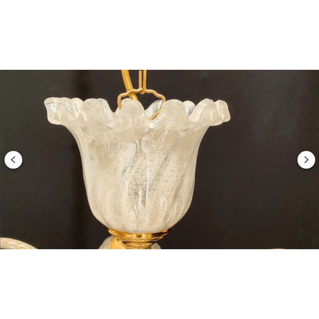 1980s Hollywood Regency Murano Glass Chandelier, 1980s For Sale - Image 5 of 7
