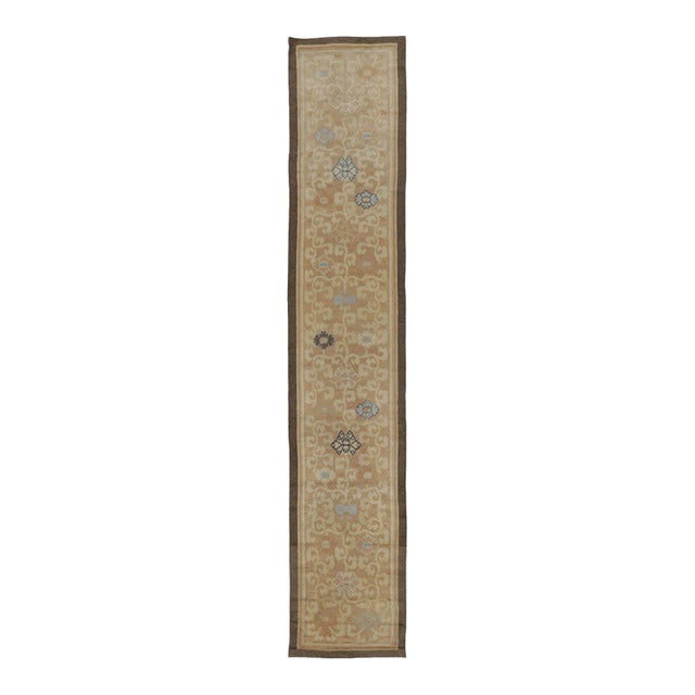 Antique 17th Century Chinese Ming Runner With Lotus & Peony Design - Rug & Kilim For Sale
