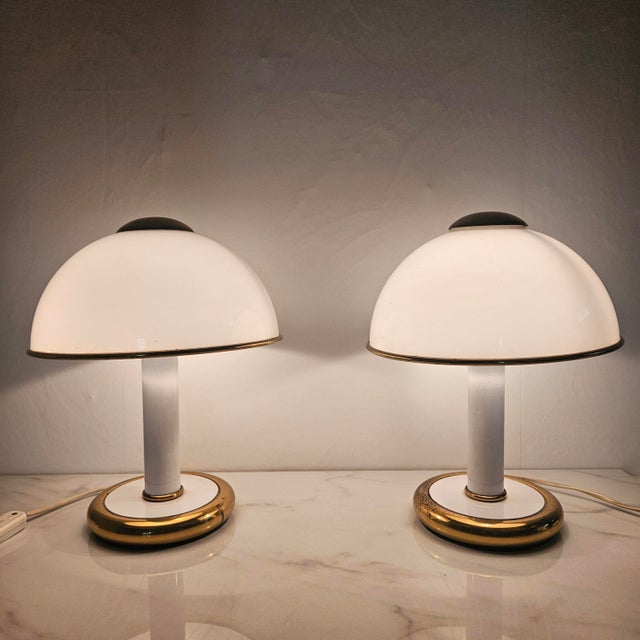 Mid-Century Modern Italian Murano Glass Table Lights from F. Fabbian, 1970s, Set of 2 For Sale - Image 3 of 18