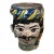 Circa 1950s Sicilian Majolica Moor Head Hand Made Ceramic Vase 10.5"h For Sale
