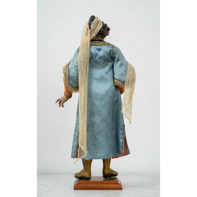 Nativity Sculpture with Wooden Hands and Feet and Terracotta Head For Sale - Image 5 of 6