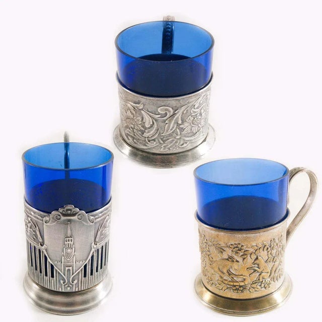 Antique Silver and Glass Tableware Set, Set of 11 For Sale - Image 5 of 7